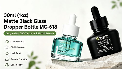 Latest company news about 30ml (1oz) Matte Black Glass Dropper Bottle  Child-Resistant Packaging for CBD Tinctures & Herbal Extracts