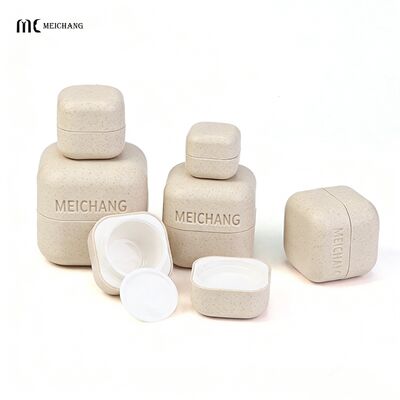 5G 15G 20G 30G 50G 100g 200G Wadah Krim Persegi Serat Jerami Gandum Biodegradable & Food-Grade (MC-P-531)