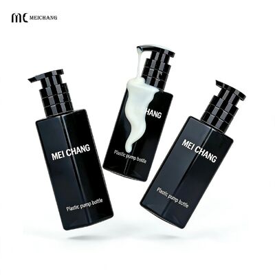 Botol sampo PCR PET heksagonal dengan pompa anti kebocoran dan desain yang dapat disesuaikan untuk gel mandi premium