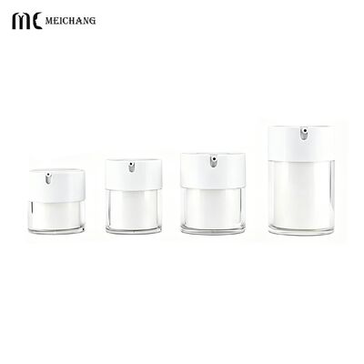 Harga yang bagus 15g-100g Luxury Double-Wall Airless Press Cream Jar Hygienic One-Press Dispensing Hygiene untuk Bahan Aktif Perawatan Kulit Organik ((MC-281) on line