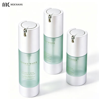 Buon prezzo 20ml/30ml/50ml Luxury Frosted Green PCR Ricaricabile Bottiglia senza aria per Serum & Lotion Packaging ((MC-289) in linea