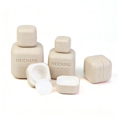 Good price 5G 15G 20G 30G 50G 100g 200G Square Cream Jar Wheat Straw Fiber Biodegradable & Food-Grade (MC-P-531) online