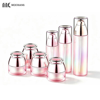 Chất lượng 30g/50g/40ml/80ml/100ml Luxury Vacuum Metallized Light-Barrier Glass Skincare Packaging Set với chai bơm kem và bình kem (MC-328) nhà máy