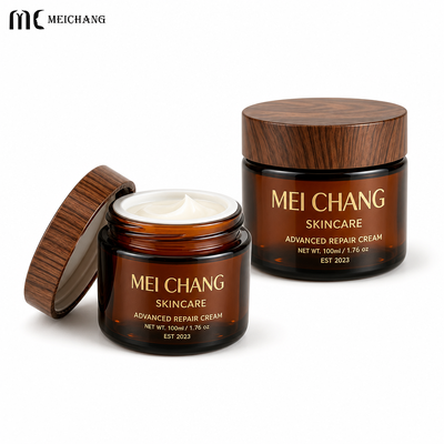 Qualità Vasetto cosmetico in vetro ambrato e trasparente smerigliato da 1oz/2oz/4oz/8oz/16oz con coperchio nero/bianco(MC-G-557) fabbrica