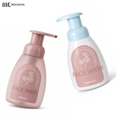 Kalite 300ml Yumuşak PE Oval Köpüklü Pompalı Şişe Yüz Temizleyici İçin (MC-1802) fabrika