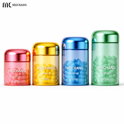 Calidad 2 oz 3 oz 4 oz 5 oz Botella de suplemento de PET translúcido de color personalizado con tapa de tornillo, cápsula recargable y contenedor de vitaminas ((MC-P-561) fábrica