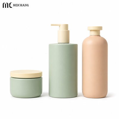 Good price 250/400/500ml Refillable PE Hair Care Packaging Set – Cylindrical Pump Bottle & Wide-Mouth Hair Mask Jar(MC-335) online