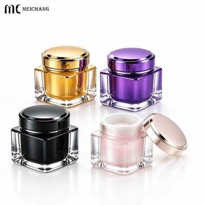 좋은 가격 프리미엄 스킨케어 포장용 50g 이중벽 크리스탈 효과 사각 크림 용기(MC-Y-570) 온라인
