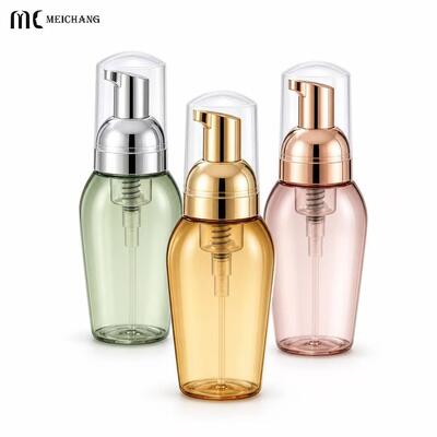 Хорошая цена Custom PET Foaming Pump Bottle with Clear Protective Cap, 50ml & 80ml Special-Shaped Foam Pump Bottle（MC-1808） онлайн