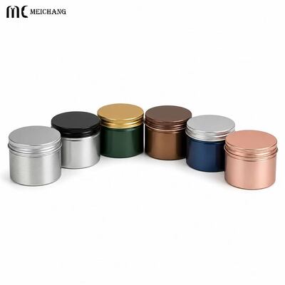 Bon prix Boîtes rechargeables en aluminium anodisé de 5g, 10g, 15g, 20g, 30g, 50g, 60g et 80g avec couvercle à vis pour parfum solide, baume à lèvres et onguent à base de plantes (MC-808) en ligne