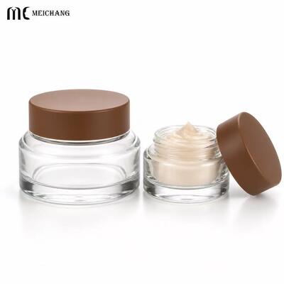 Guter Preis 15g / 30g / 50g Klare dickwandige Glascremetiegel mit Schraubdeckeln (MC-G-574) online
