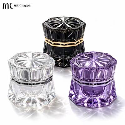 Harga yang bagus 80g Octagonal Diamond-Cut Glass Cream Jar dengan Penutup Akrilik (MC-G-575) on line